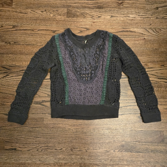 Free People Sweaters - Free People Lace And Eyelet Open Knit Sweater